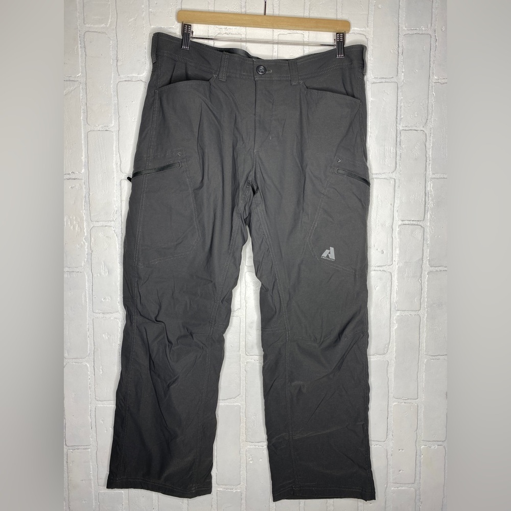 Eddie Bauer First Ascent Pants Men 36x30 Cargo Gray Guide Pro Hike Fleece Lined